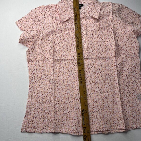 Coupé Womens Blouse Cotton Button Floral Pink Collared Shirt Size: Extra Large - Picture 5 of 8